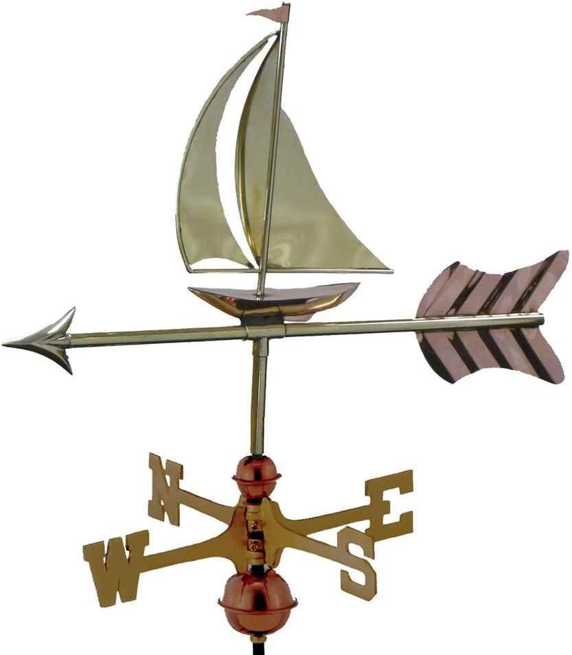 Good Directions 8803PG Sailboat Garden Weathervane, Polished Copper with Garden Pole