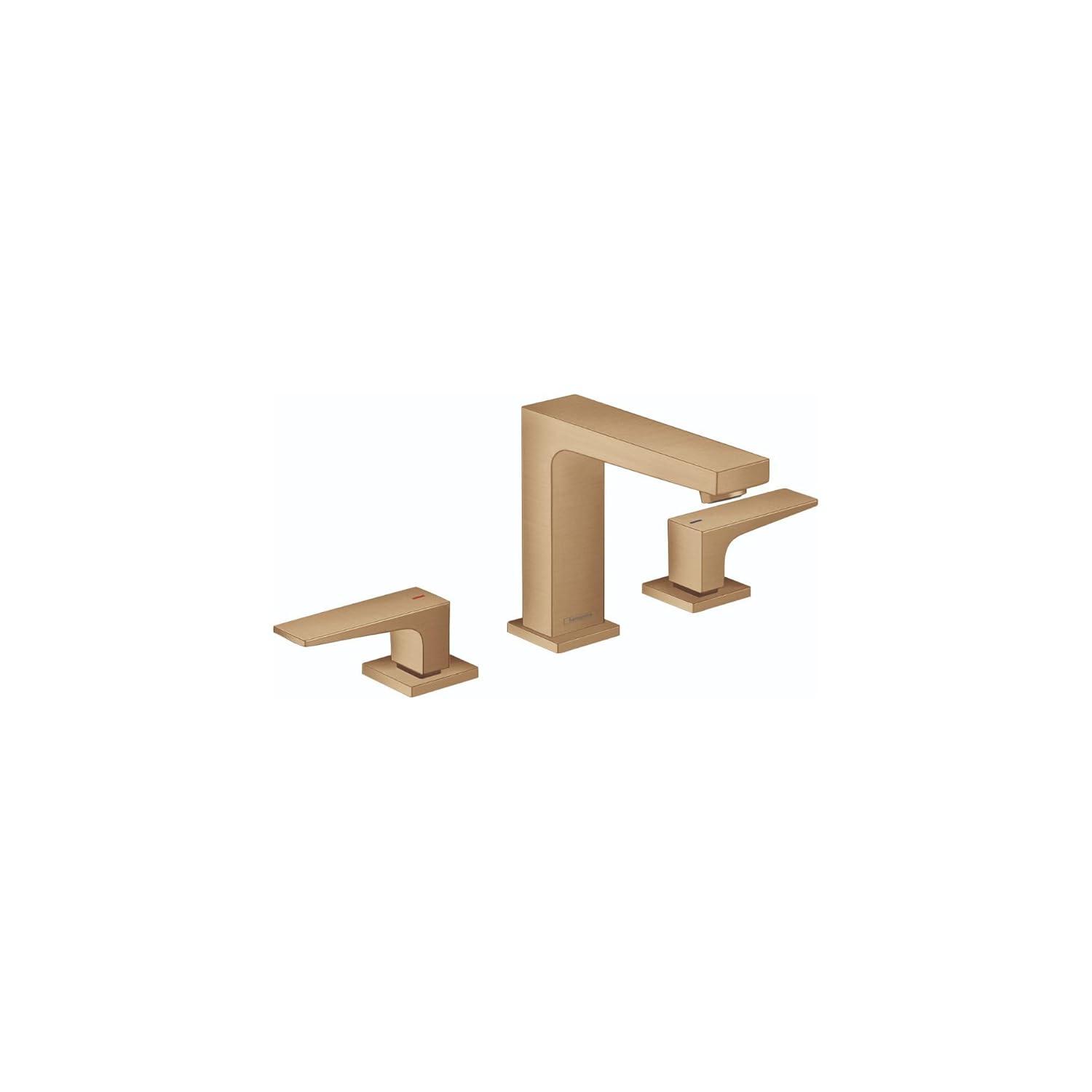 Hansgrohe Metropol Widespread Faucet 110 with Lever Handles and Drain Assembly, 1.2 GPM