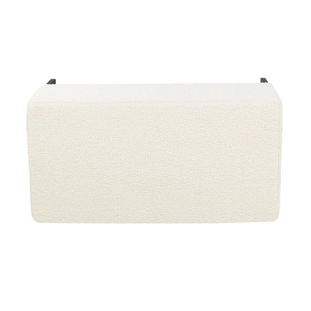 Medium Storage Bench with Metal Legs Cream Boucle - HomePop: Upholstered Rectangle for Modern Decor, Seats 2