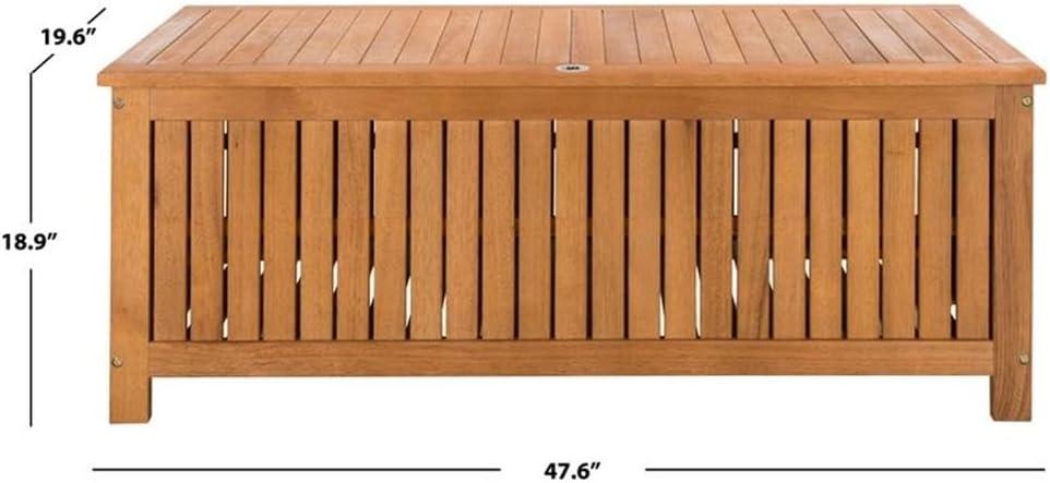 Abri Natural Teak Eucalyptus 47.6 Inch Outdoor Deck Box