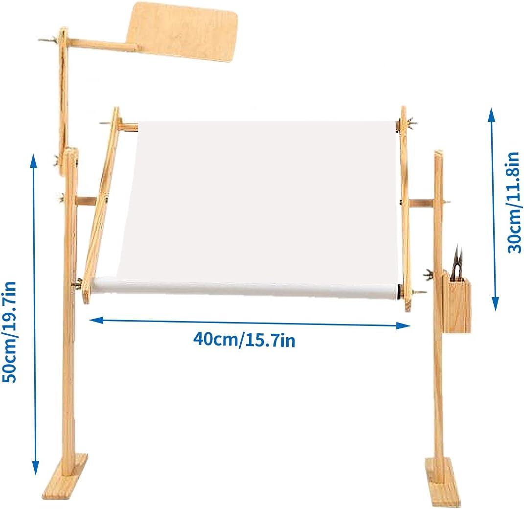 Adjustable Cross Stitch & Embroidery Hoop Stand - Tapestry & Quilting Frame Stand with 5 Height Levels (20" x 15.7")