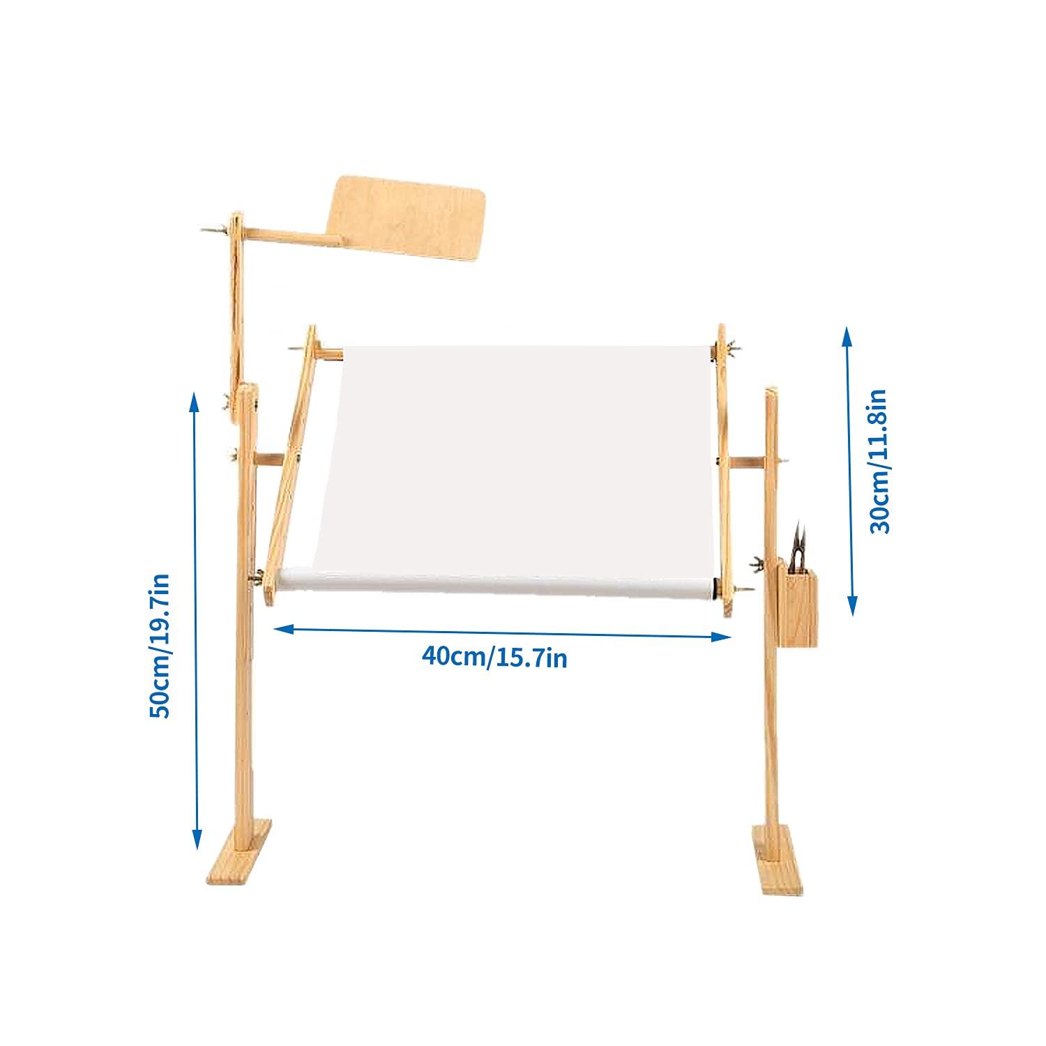 Adjustable Cross Stitch & Embroidery Hoop Stand - Tapestry & Quilting Frame Stand with 5 Height Levels (20" x 15.7")