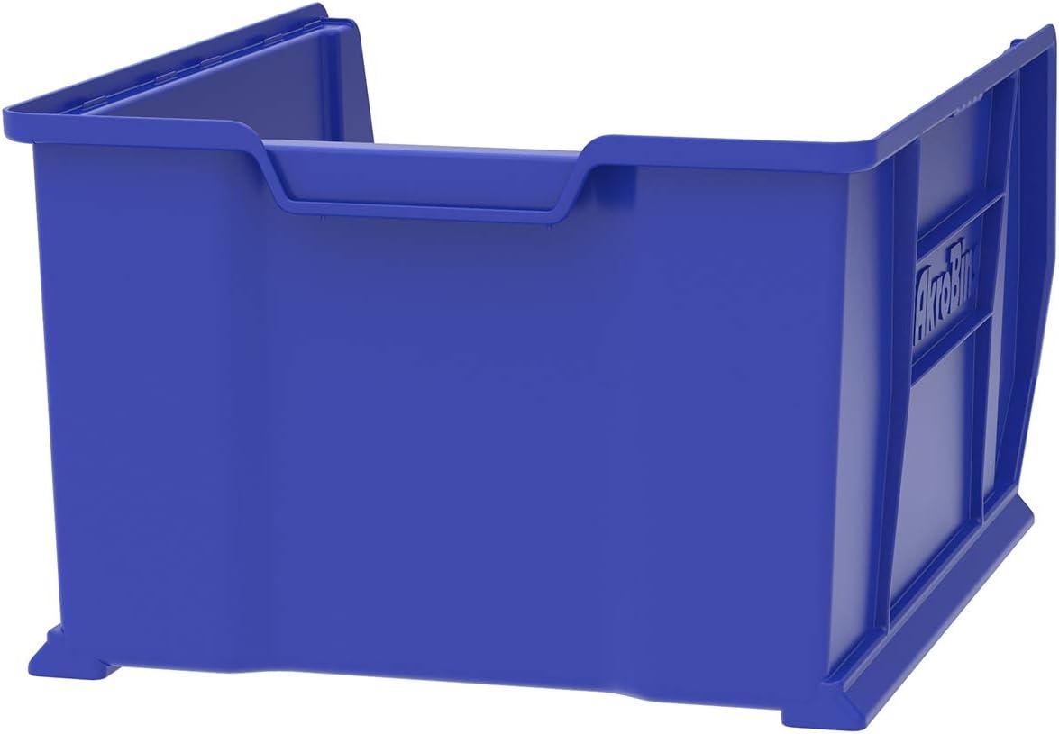 Blue 24-Inch Plastic Stackable Storage Bin