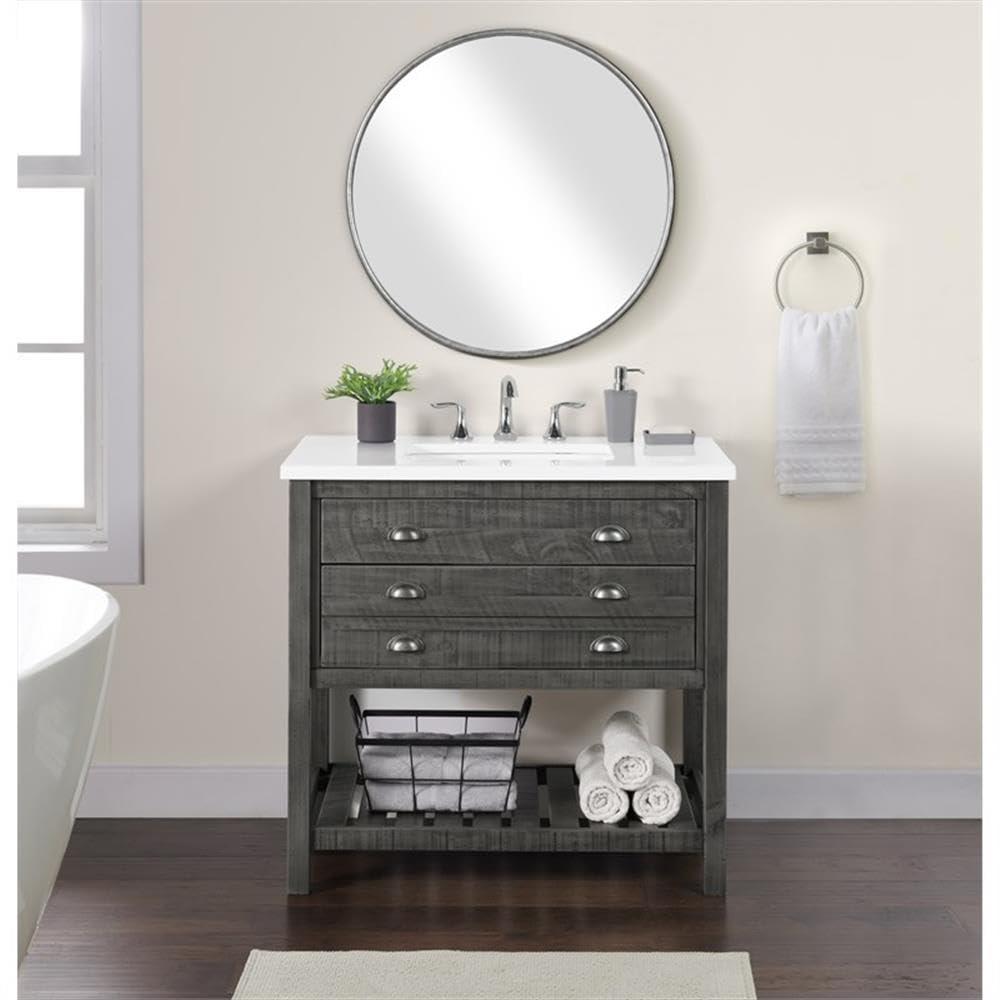 Martin Svensson Home Monterey 37" Wood Single Bathroom Vanity Gray