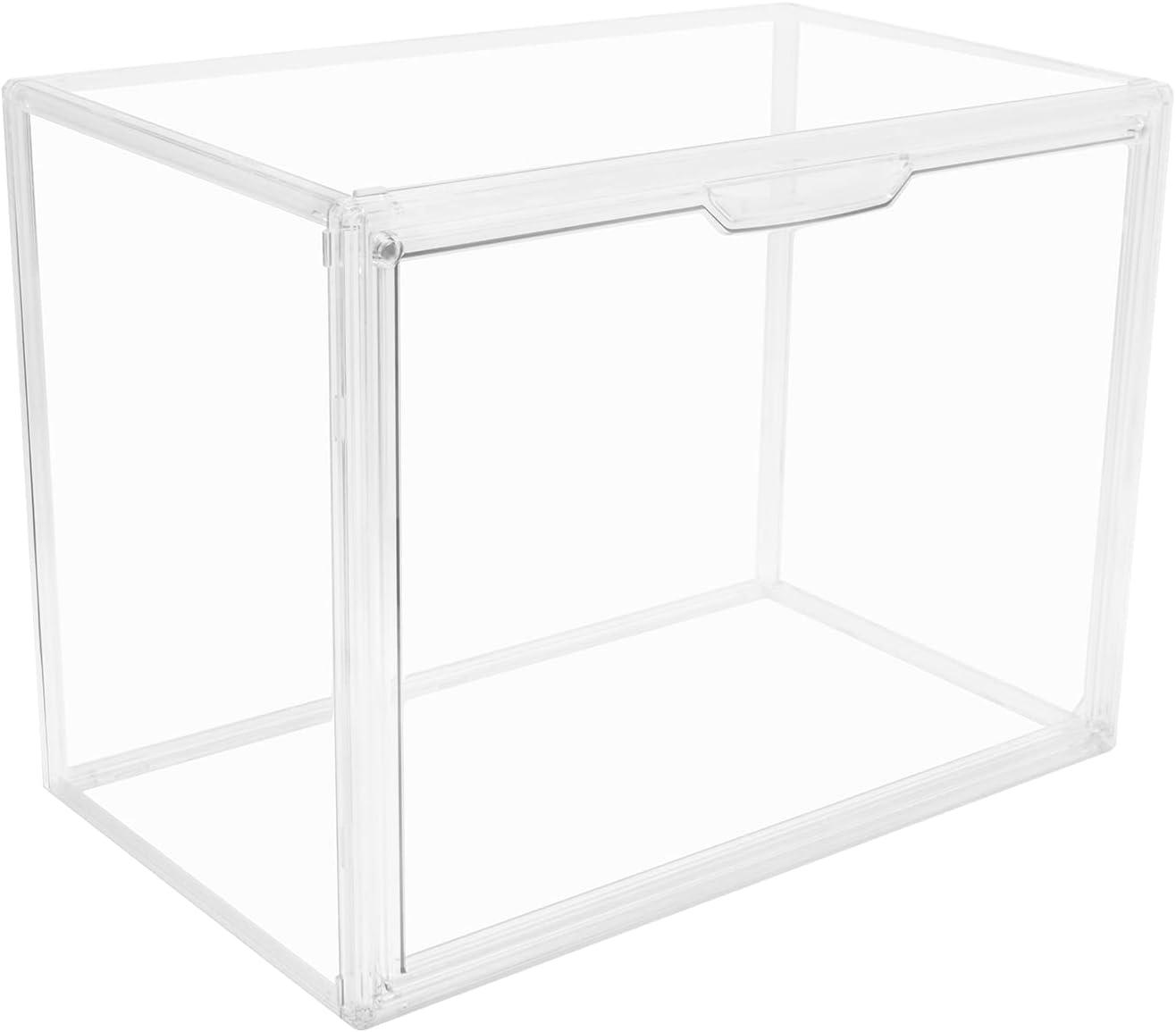 Clear Stackable Acrylic Storage Bin with Magnetic Lid