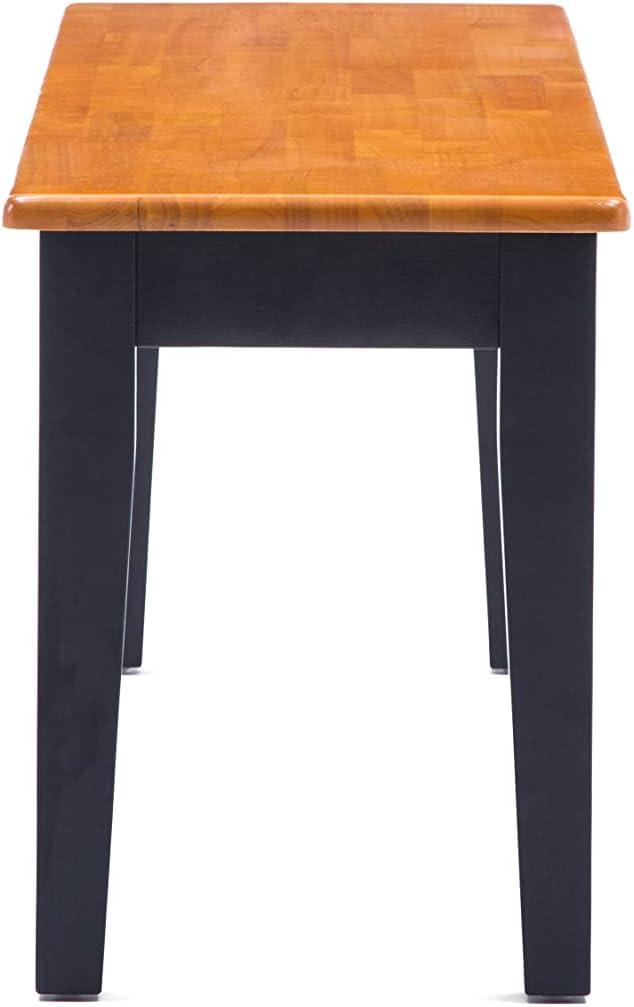 Shaker Wood Dining Bench Black/Oak - Boraam: Rubberwood, Sustainable, Entryway, Mudroom, Rectangle