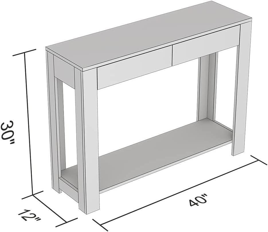 Dark Taupe 40"L Modern Console Table with Storage