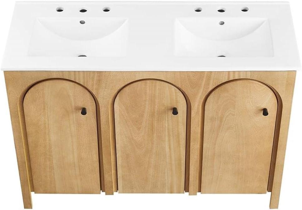 Appia 48" Oak White Double Sink Bathroom Vanity