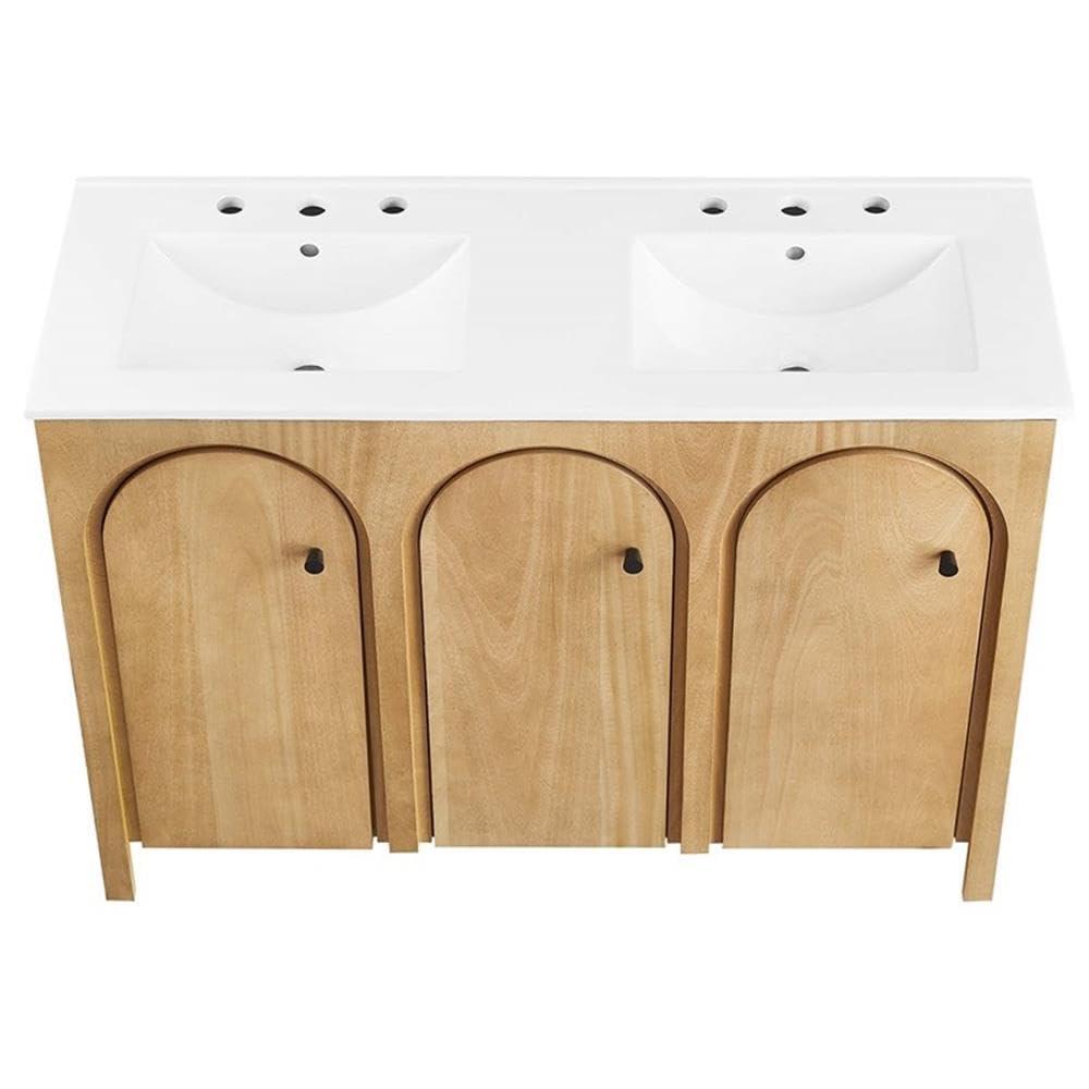 Appia 48" Oak White Double Sink Bathroom Vanity
