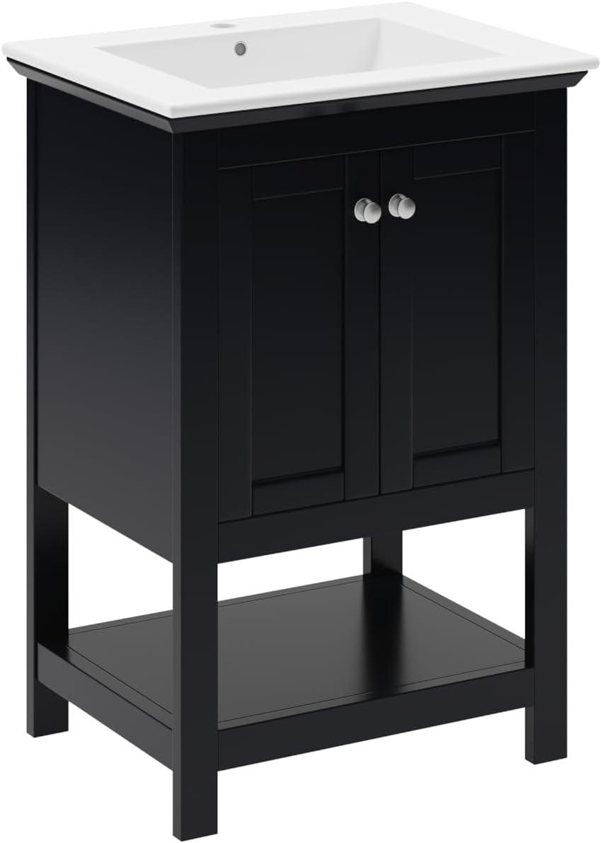 Manchester 24" Freestanding Single Sink Bathroom Vanity with Integrated Sink (Faucet Not Included)