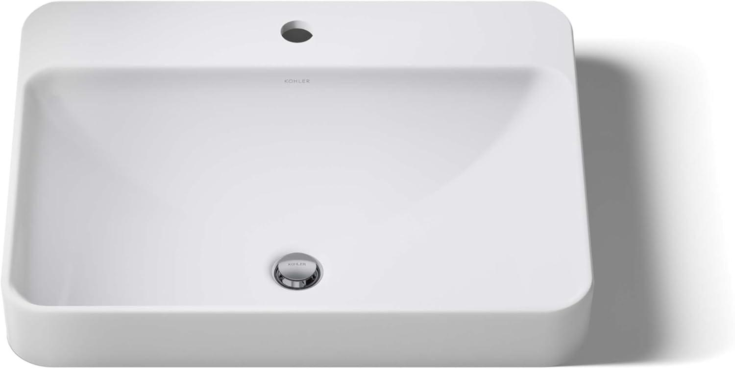 Kohler Vox® Vitreous China Rectangular Vessel Bathroom Sink with Overflow K-2660-1-0