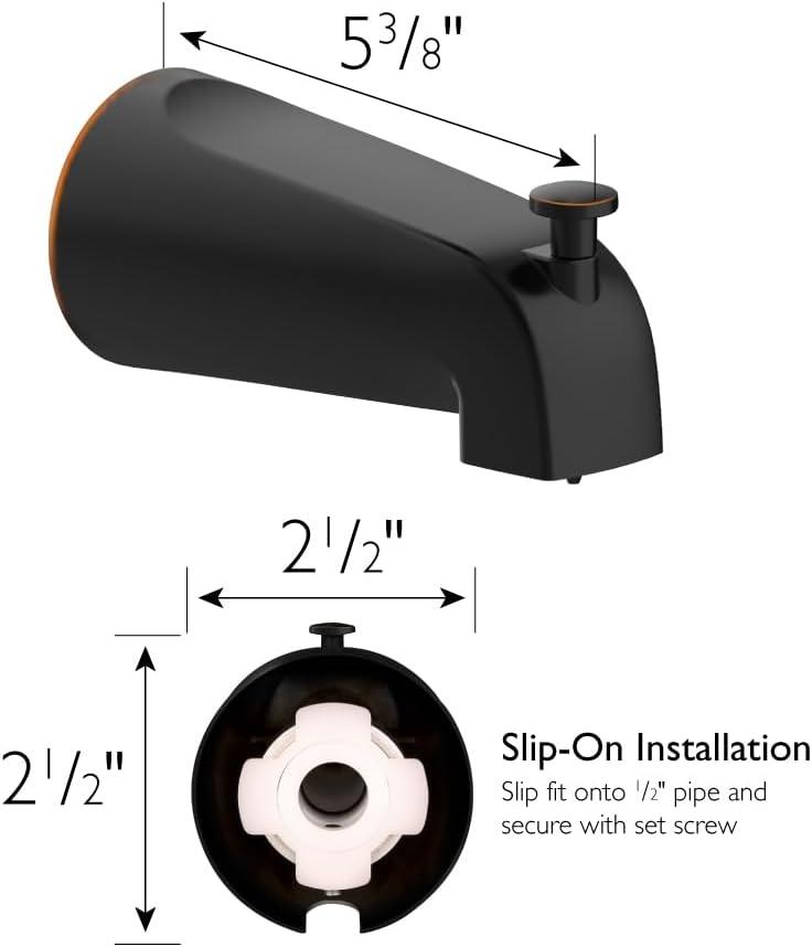 Design House Wall Mounted Tub Spout with Diverter 522938