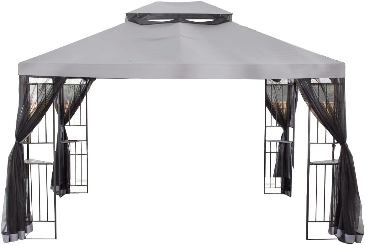 Slate Gray Two-Tiered 10' x 12' Replacement Gazebo Canopy