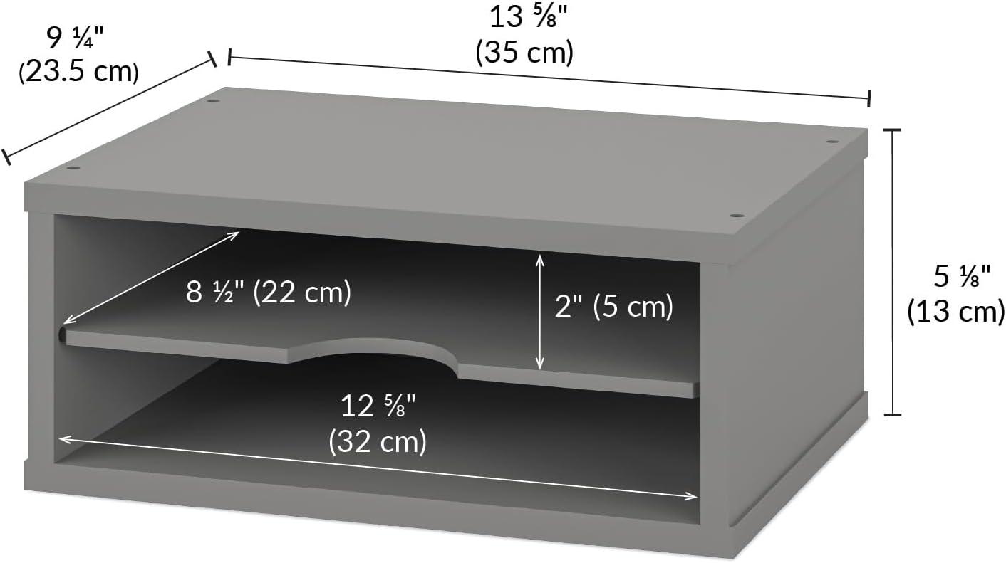 Ballucci Logan Stackable 2-Tier Paper Organizer and Monitor Stand