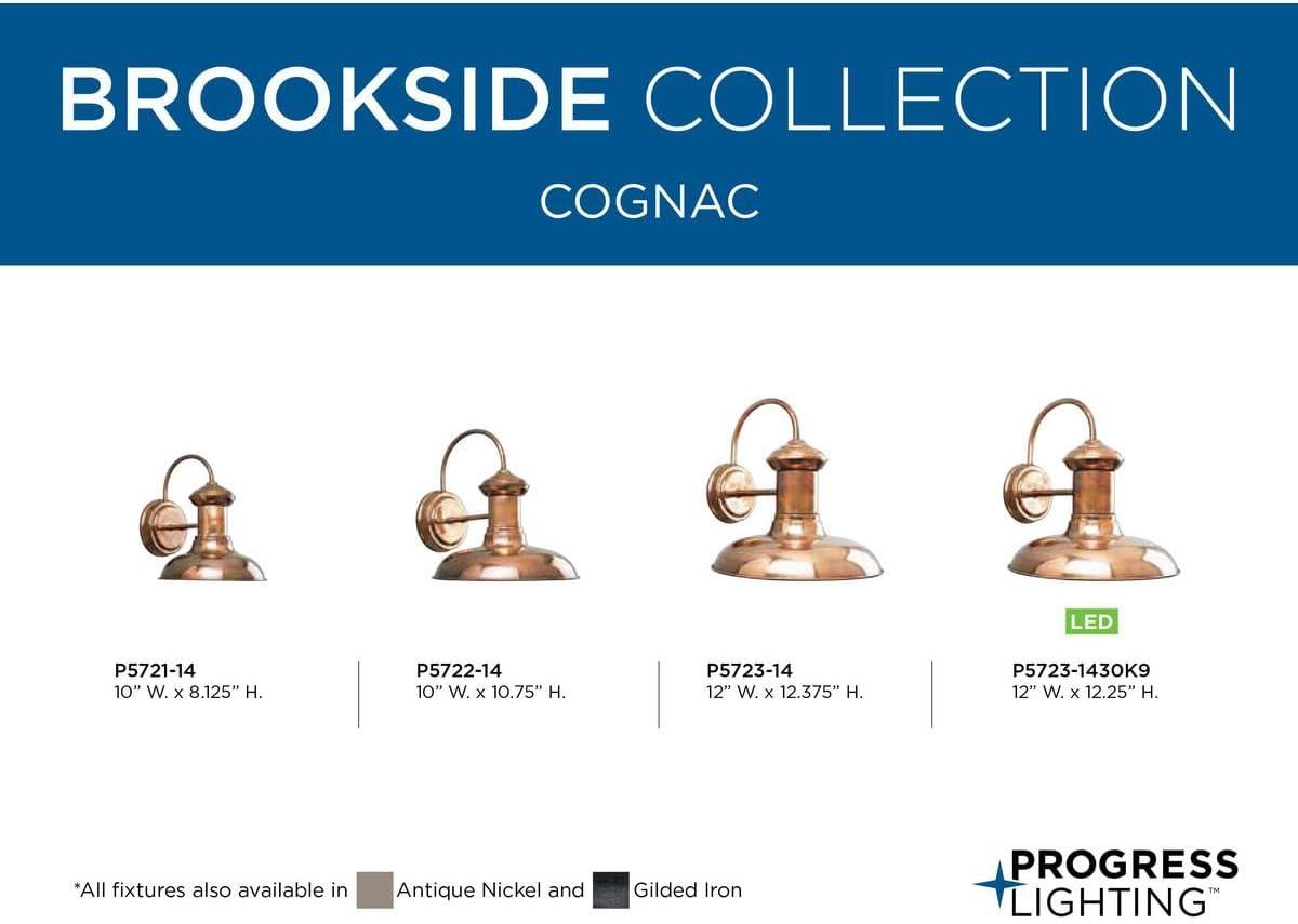 Progress Lighting Brookside 1-Light 12" Copper Wall Lantern