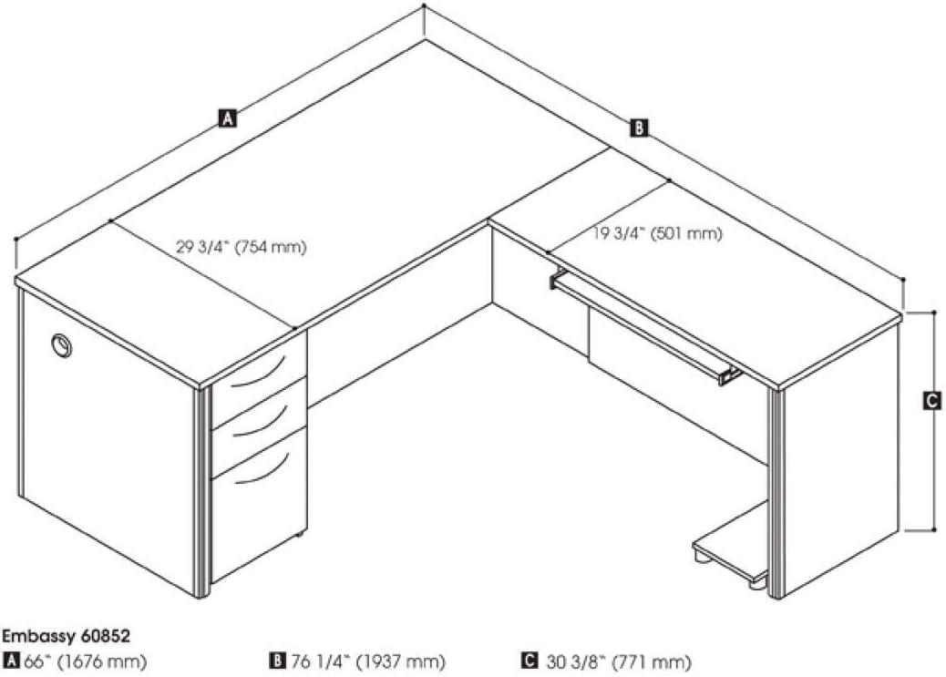 Inbox Zero Padro L-Shaped Executive Desk