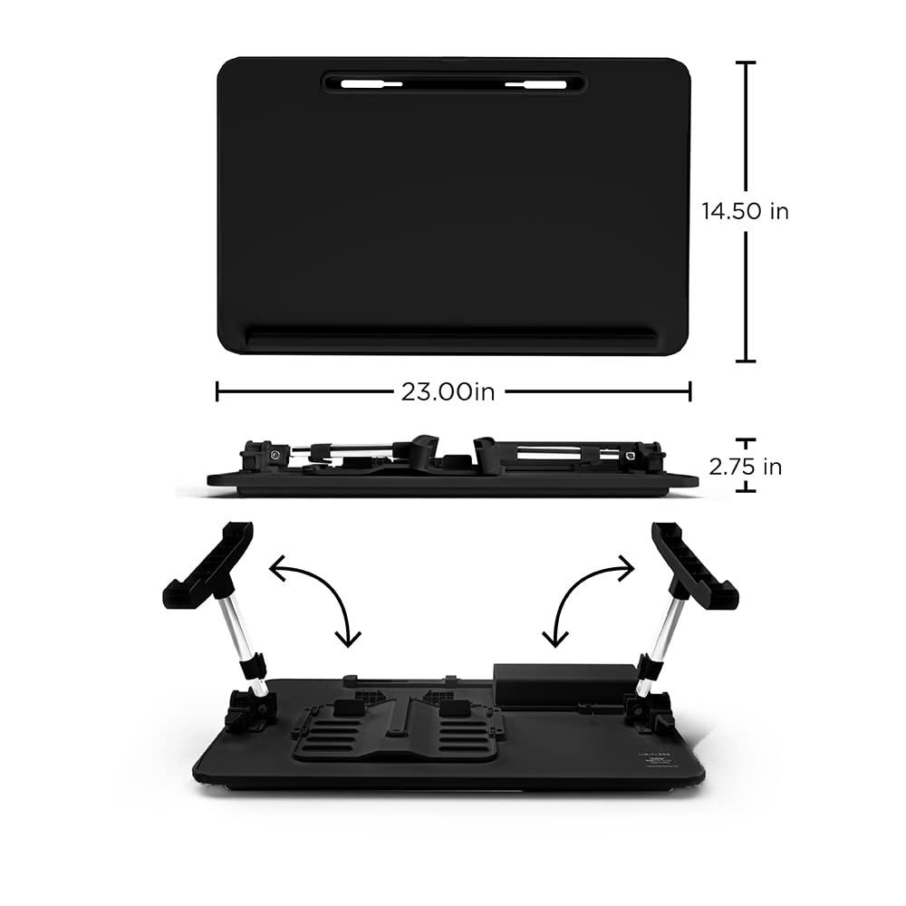 Limitless TotalDesk Portable Workstation Lap Desk with 12.3" Adjustable Height and Tilt 5.8lb - Black