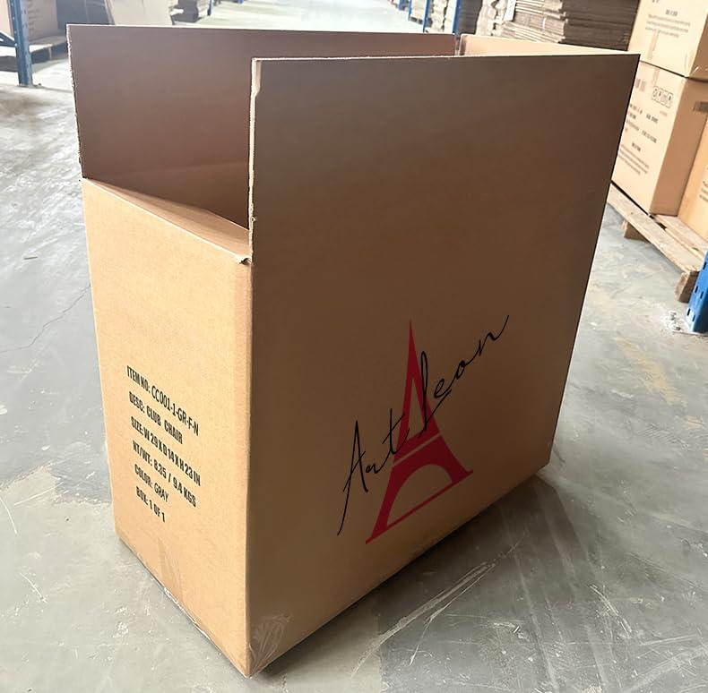 Art Leon Desk Chair - Mid Century Modern Office Chair No Wheels, Swivel Accent Chair with Oak Wood Legs, Fabric Upholstered Arm Chair, Blue