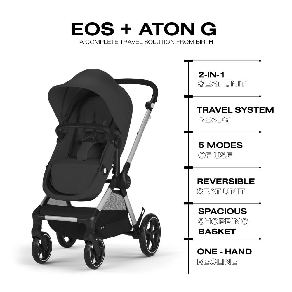 Silver Frame Moon Black All-Terrain Travel System Stroller