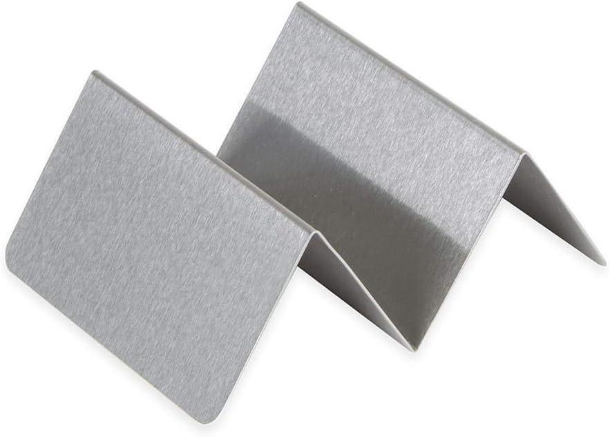 Silver Brushed Stainless Steel 2-Compartment Taco Holder