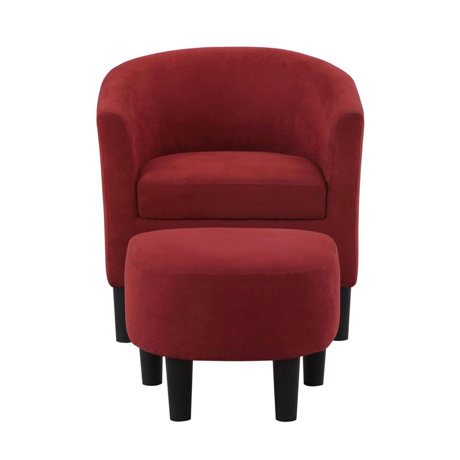 YFbiubiulife Take  Seat Churchill Accent Chair with Ottoman  Forest Green Faux Leather