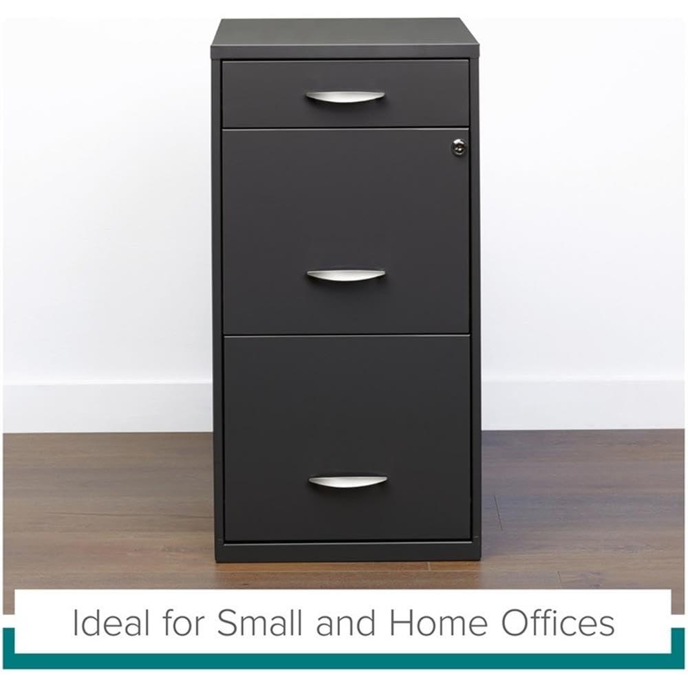 Scranton & Co 3 Drawer File Cabinet in Charcoal