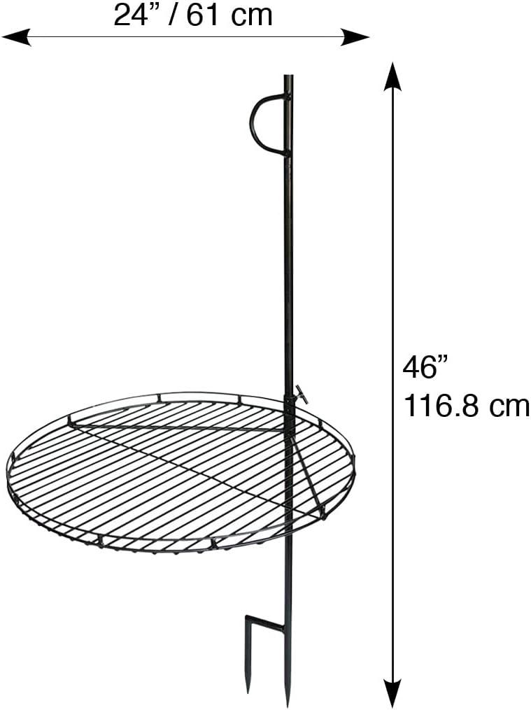 Blue Sky Outdoor Living 24" Portable Swing Away Outdoor Bonfire Steel Grill, Black