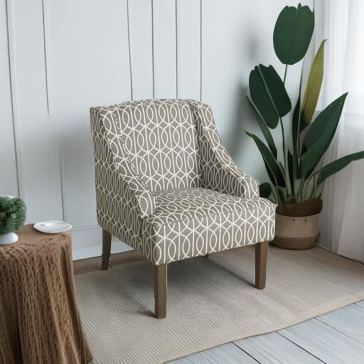 Classic Swoop Accent Armchair Brindle Gray- HomePop