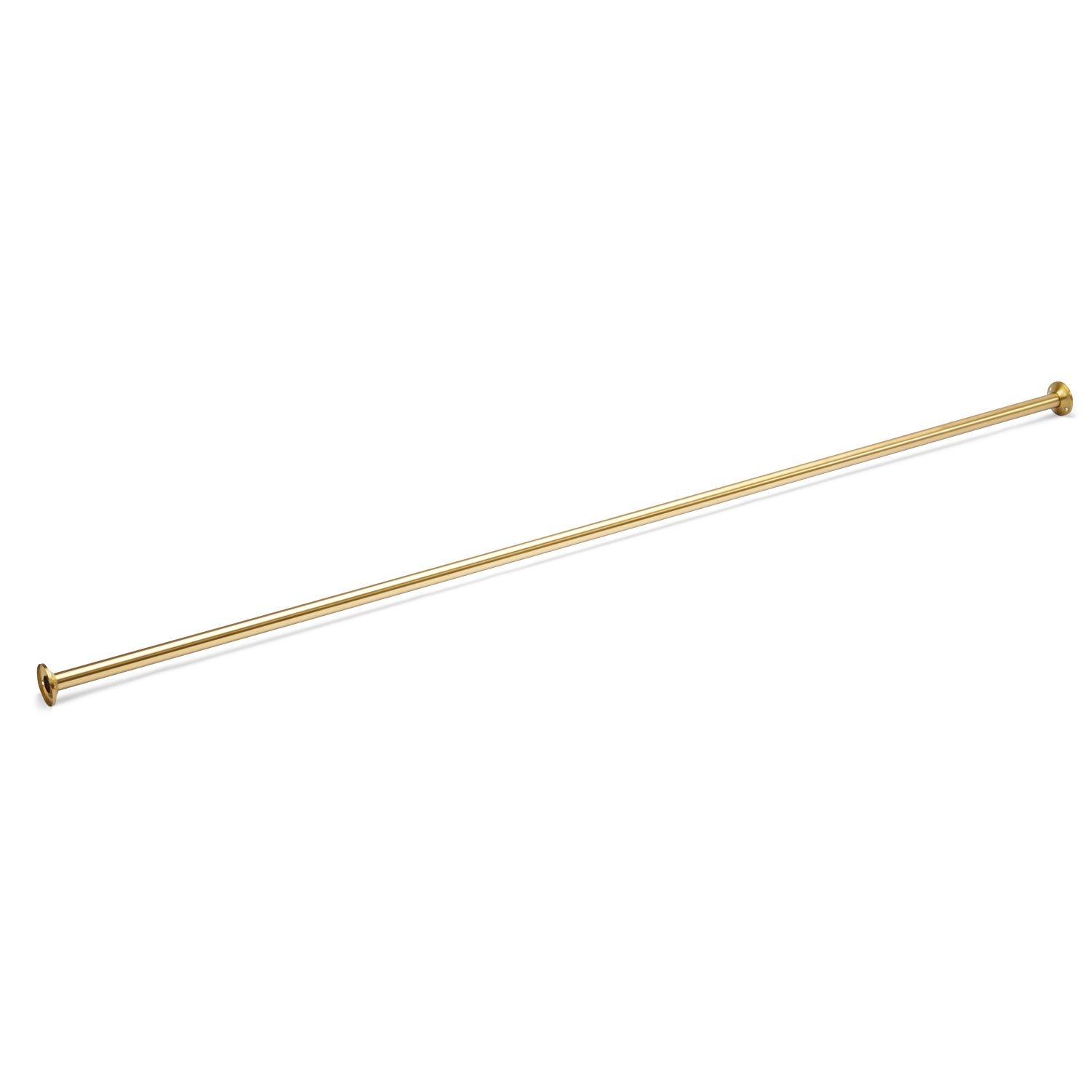 Signature Hardware 66" Brass Straight Shower Curtain Rod