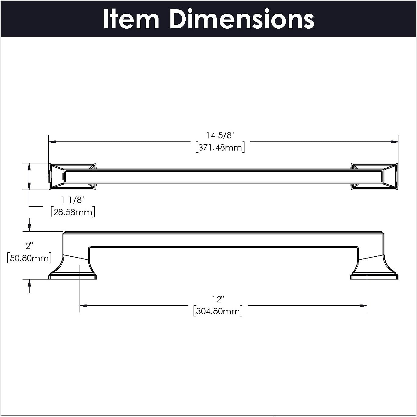 Belwith Keeler B078830-SN Brownstone Collection Appliance Pull 12 Inch Center to Center Satin Nickel Finish