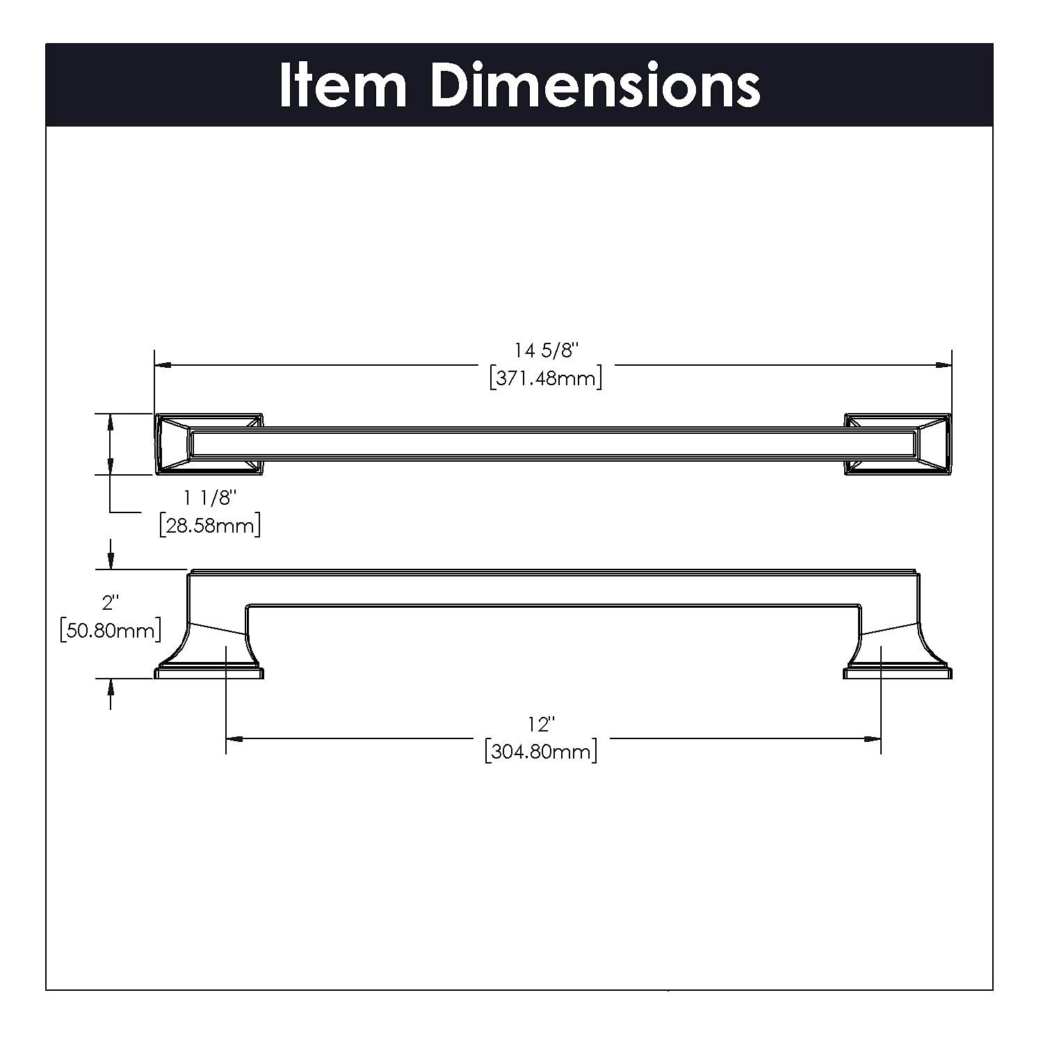 Belwith Keeler B078830-SN Brownstone Collection Appliance Pull 12 Inch Center to Center Satin Nickel Finish