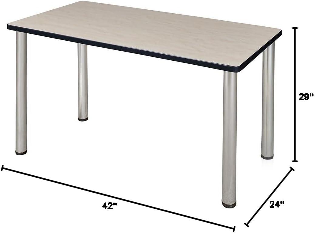 Regency  42 X 24 In. Kee Training Table - Maple & Chrome Post Legs