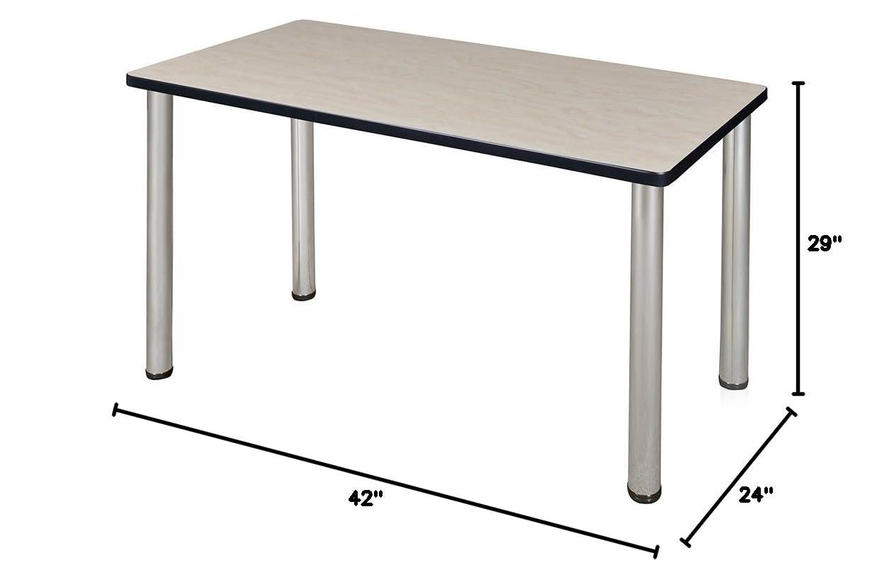 Regency  42 X 24 In. Kee Training Table - Maple & Chrome Post Legs