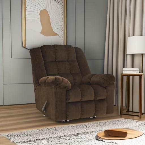 Ludden Rocker Side Lever Recliner Cocoa - Signature Design by Ashley: Plush Upholstery, Comfort Style