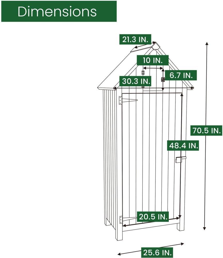 2 ft. 5 in. W x 2 ft D Solid Wood Storage Shed