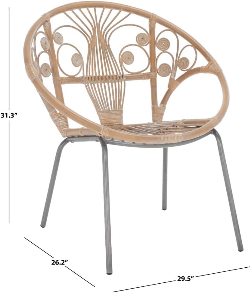 Carlson Accent Chair - WIK6505A - Grey White Wash/Black - Safavieh