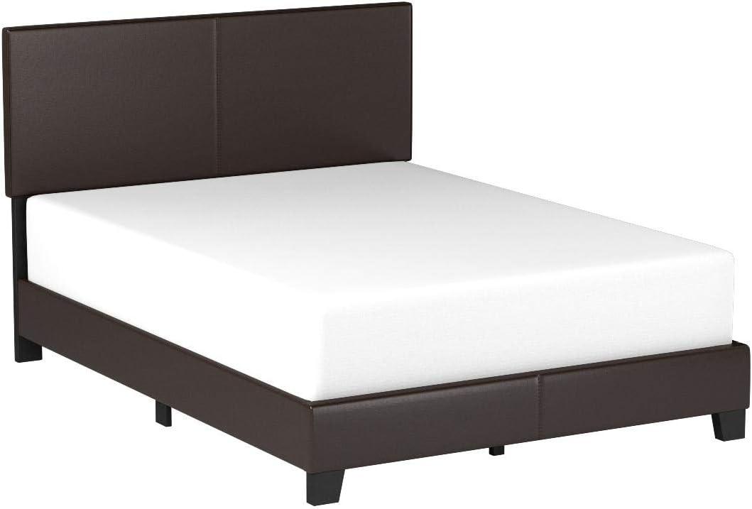 Engelhard Bed, Queen Size, Platform, Bedroom, Frame, Upholstered, Pu Leather Look, Transitional