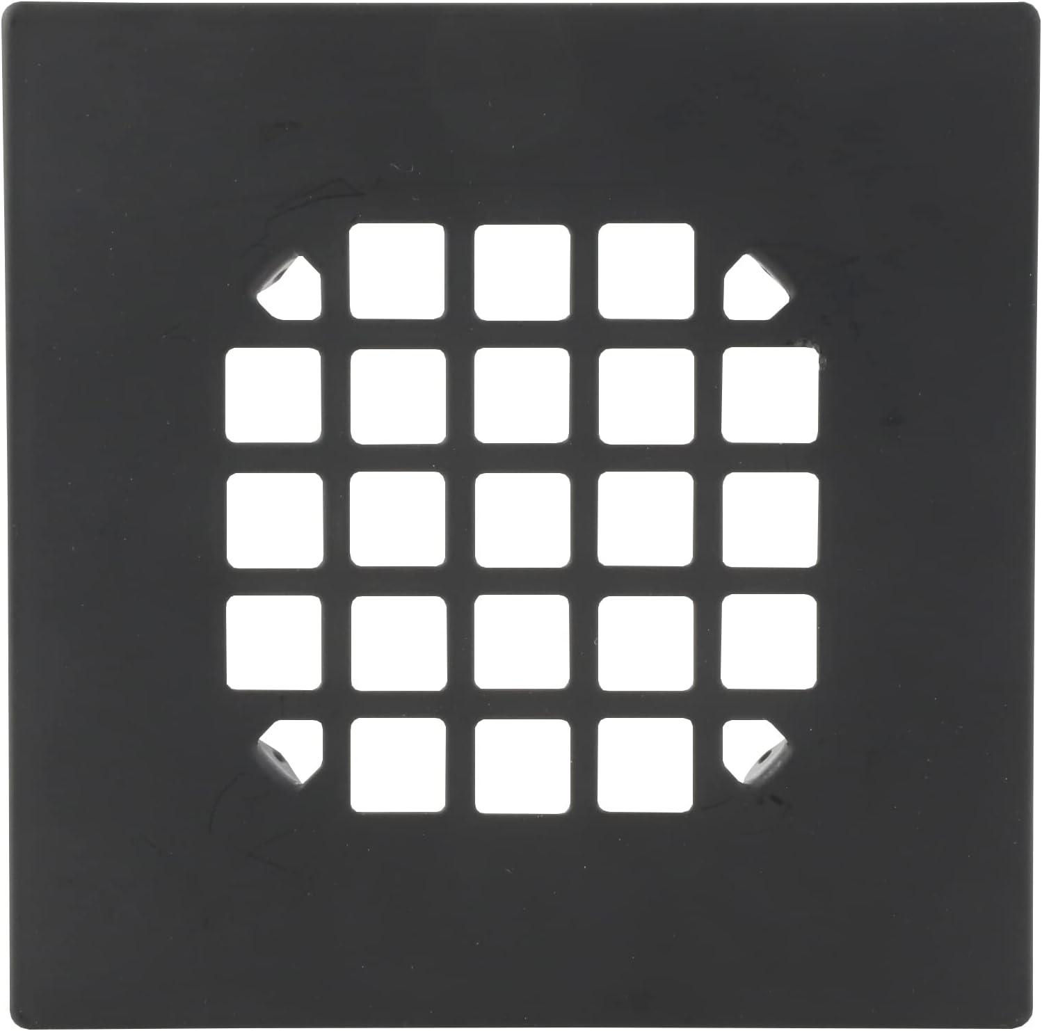 4.25 in. Square Stainless Steel Drain Cover, Matte Black