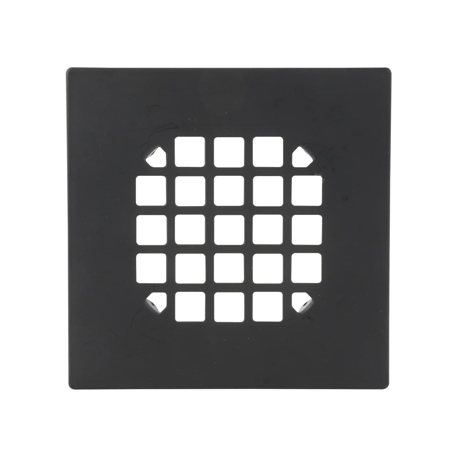 4.25 in. Square Stainless Steel Drain Cover, Matte Black