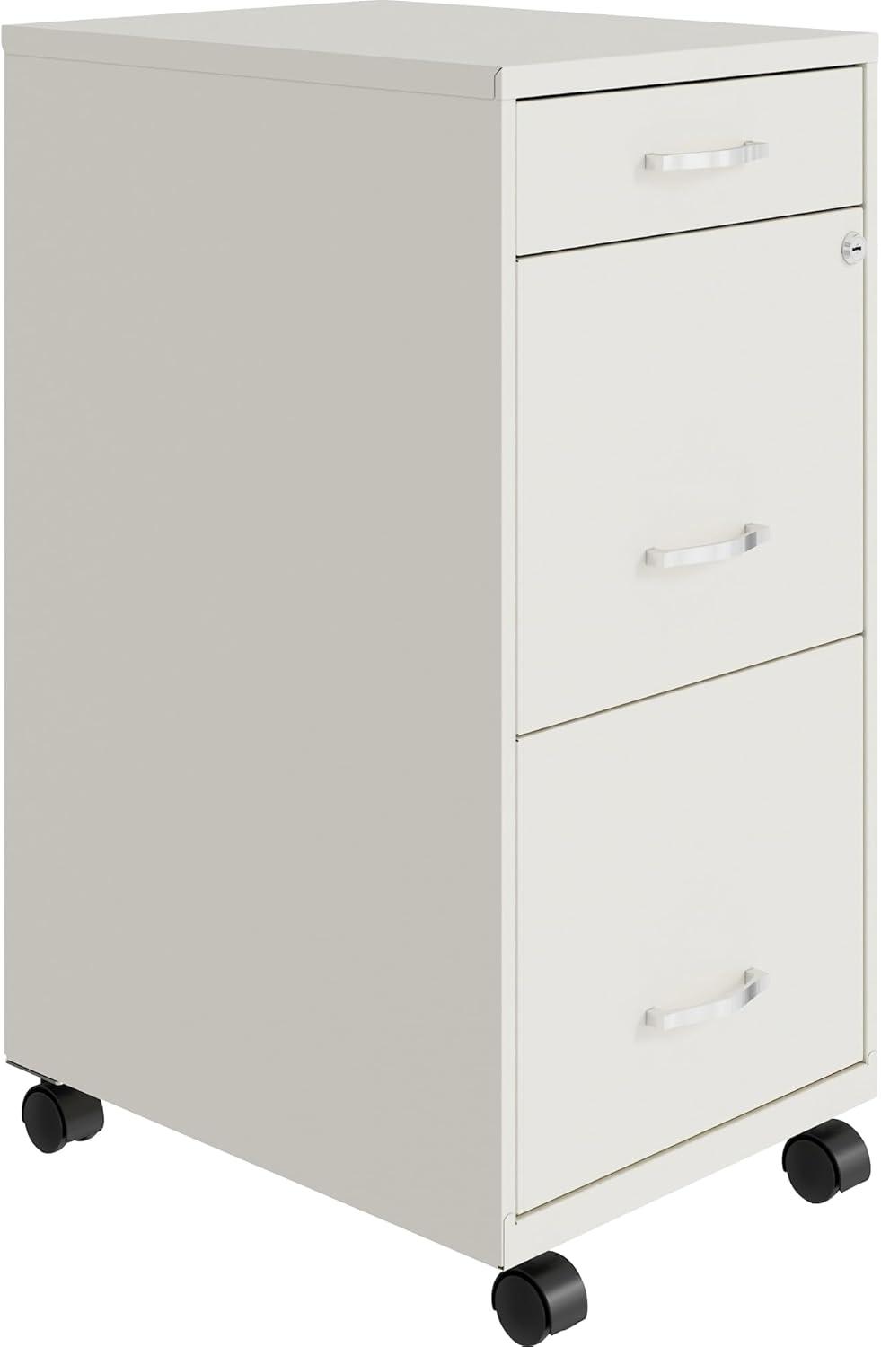 LYS SOHO Box/File/File Mobile White File Cabinet, 3 Drawer, 26.5 x 14.3 x 18 in