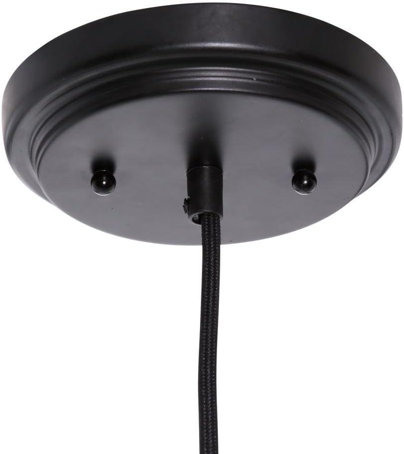 Black Steel Mini Pendant with Tinted Glass Shade