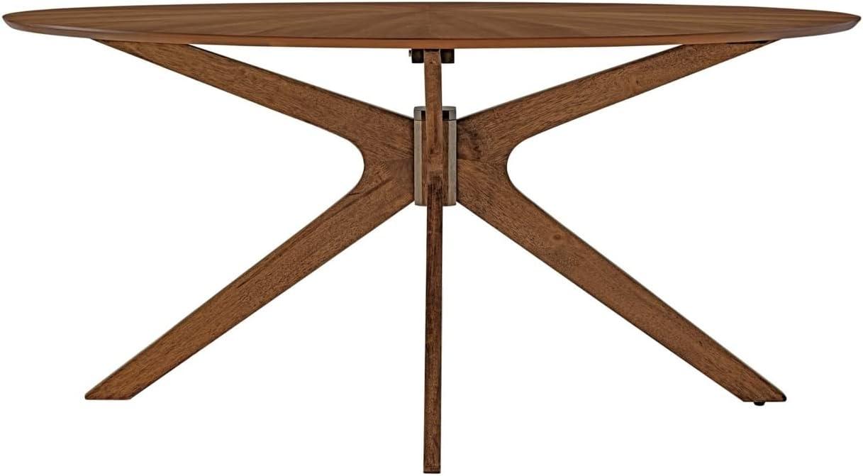 Walnut Oval Mid-Century Modern Dining Table for Eight