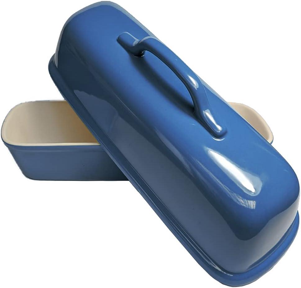 Sassafras Superstone® Covered Bread Baker with Lid - Bisque Glazed Exterior and Unglazed Interior Stoneware Bakeware - Bakes an Artisan Italian Bread with Crusty Crust and a Light Crumb