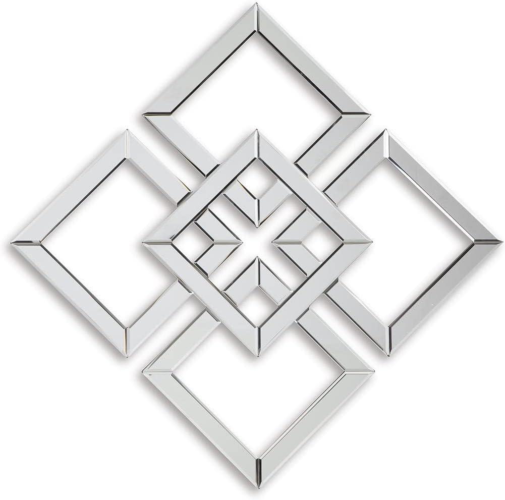 Quinnley 24" Silver Geometric Contemporary Accent Mirror