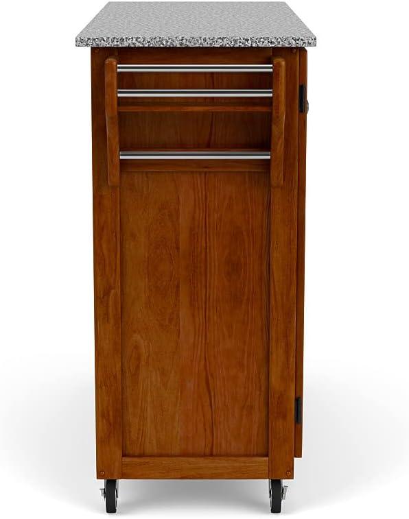 Create-a-Cart Cherry Kitchen Cart with Salt and Pepper Granite Top