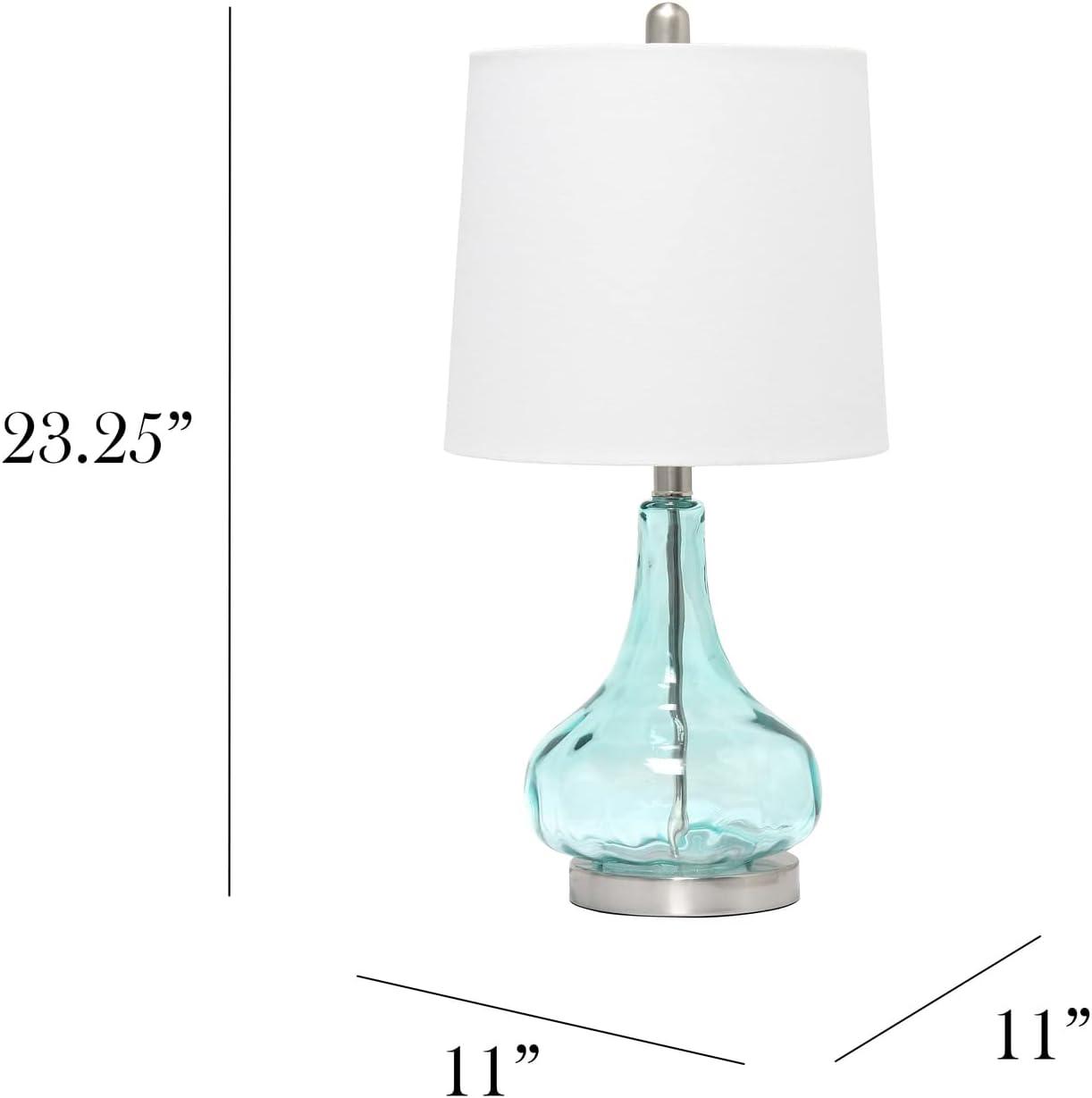 Elegant Designs Clear Glass Table Lamp, Blue