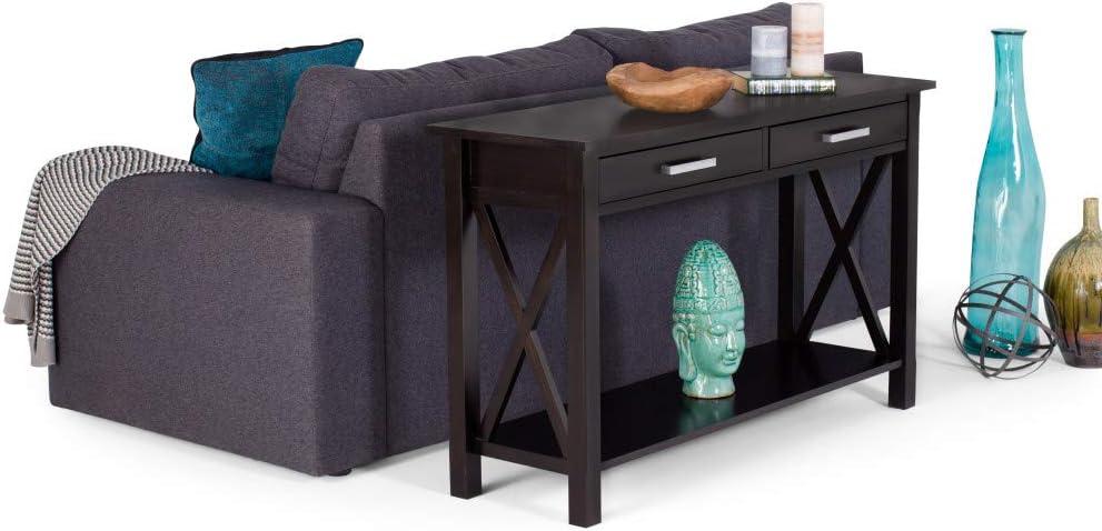 Simpli Home Kitchener 47"W Solid Wood Contemporary Storage Console Table with 2 Drawers and Bottom Storage Shelf