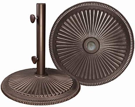 Coral Black Cast Iron 50-Pound Patio Umbrella Base