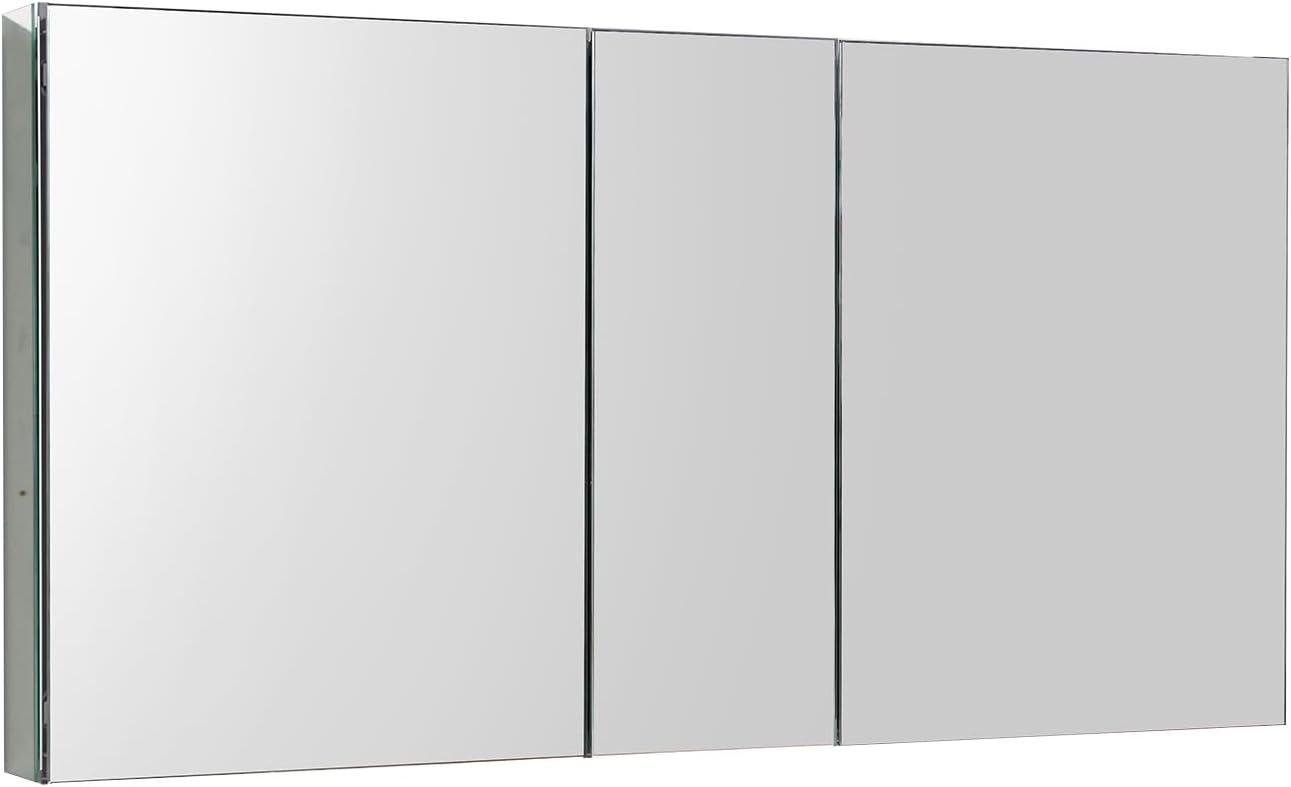 Fresca Senza 49" W x 26" H Surface/Recessed Mount Bathroom Medicine Cabinet with 4 Adjustable Shelves