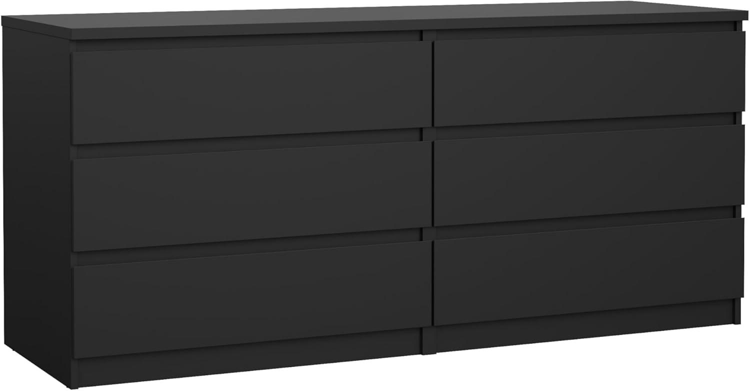 Tvilum,Scottsdale 6 Drawer Double Dresser, Black Matte